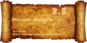 Metzger Borbála névjegykártya